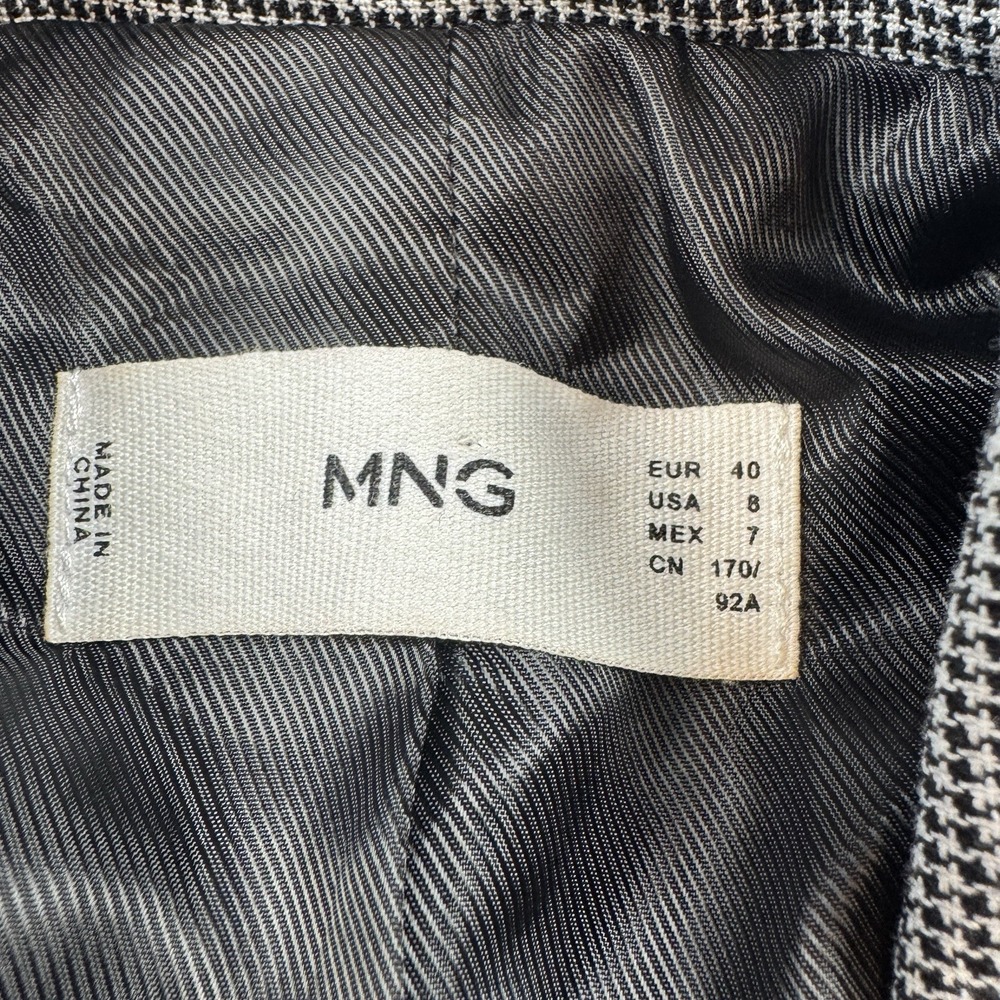 Mango MNG Houndstooth Belted Double Breasted Short Coat Size 8‎ Preppy Career - Picture 3 of 8